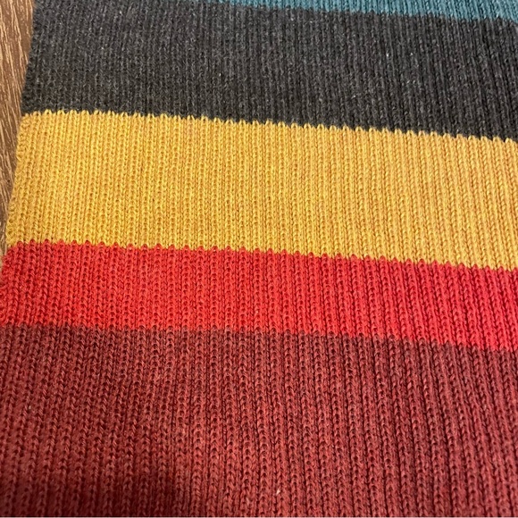 Handmade Peru Cotton Blend Xtra Long Colorful Striped Scarf Artisan Made Unisex - Picture 3 of 8